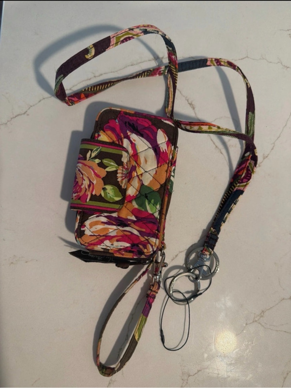 Vera Bradley zip-around wristlet wallet and lanyard